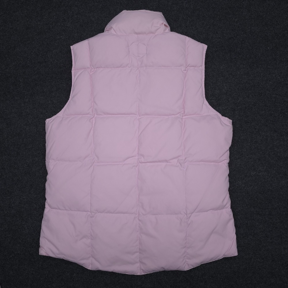 Lands End Womens S Pink Goose Down Puffer Vest Snap Front Layering Winter Staple - Picture 4 of 9